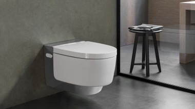 Az AquaClean Mera a designjának köszönhetően harmonikusan illeszkedik a fürdőszobai környezethez